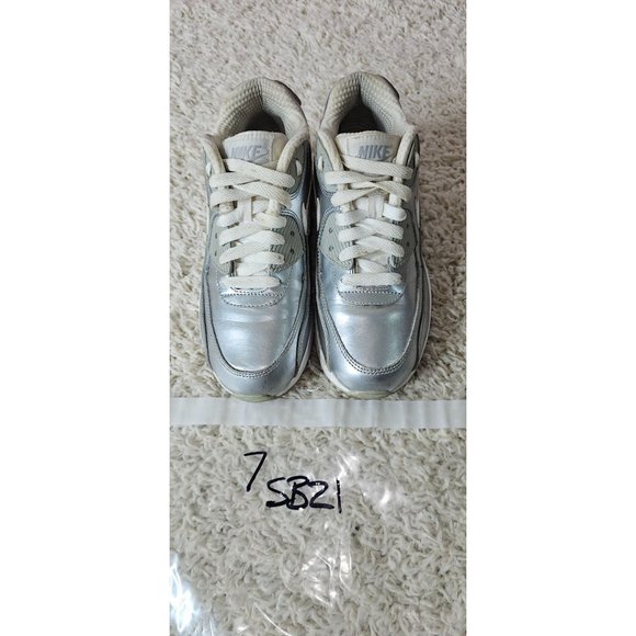 Nike Air Max 90 GS Metallic Silver size 4y - Picture 8 of 8